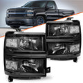 Black Headlights For 2014-2015 Chevy Silverado 1500 Pickup Headlamps
