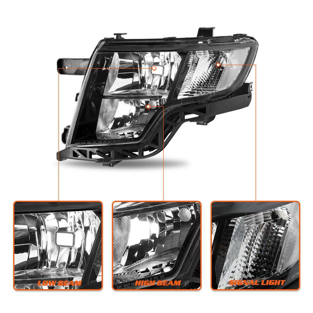 For 2007 2008 2009 2010 Ford Edge SE SEL Headlights Assembly Headlamps Pair