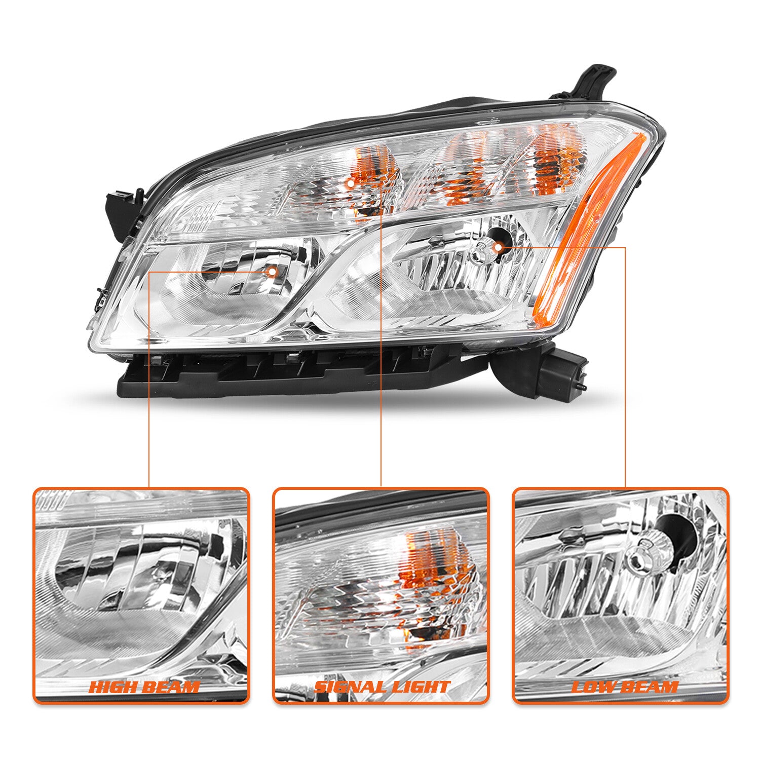 OE Style Halogen Headlight HeadLamp For 2013-2016 Chevrolet Trax Sport w/ Bulbs