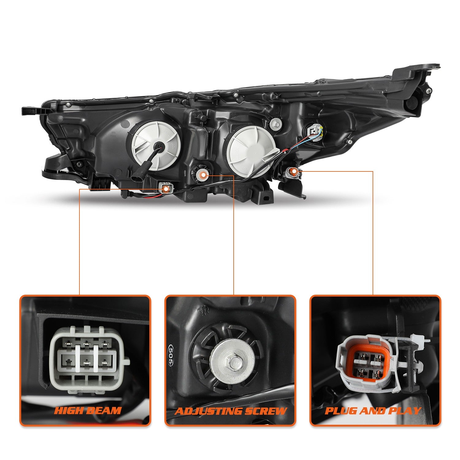 For 2017 2018 2019 Toyota Highlander SE W/ LED DRL Right Side Headlight Headlamp