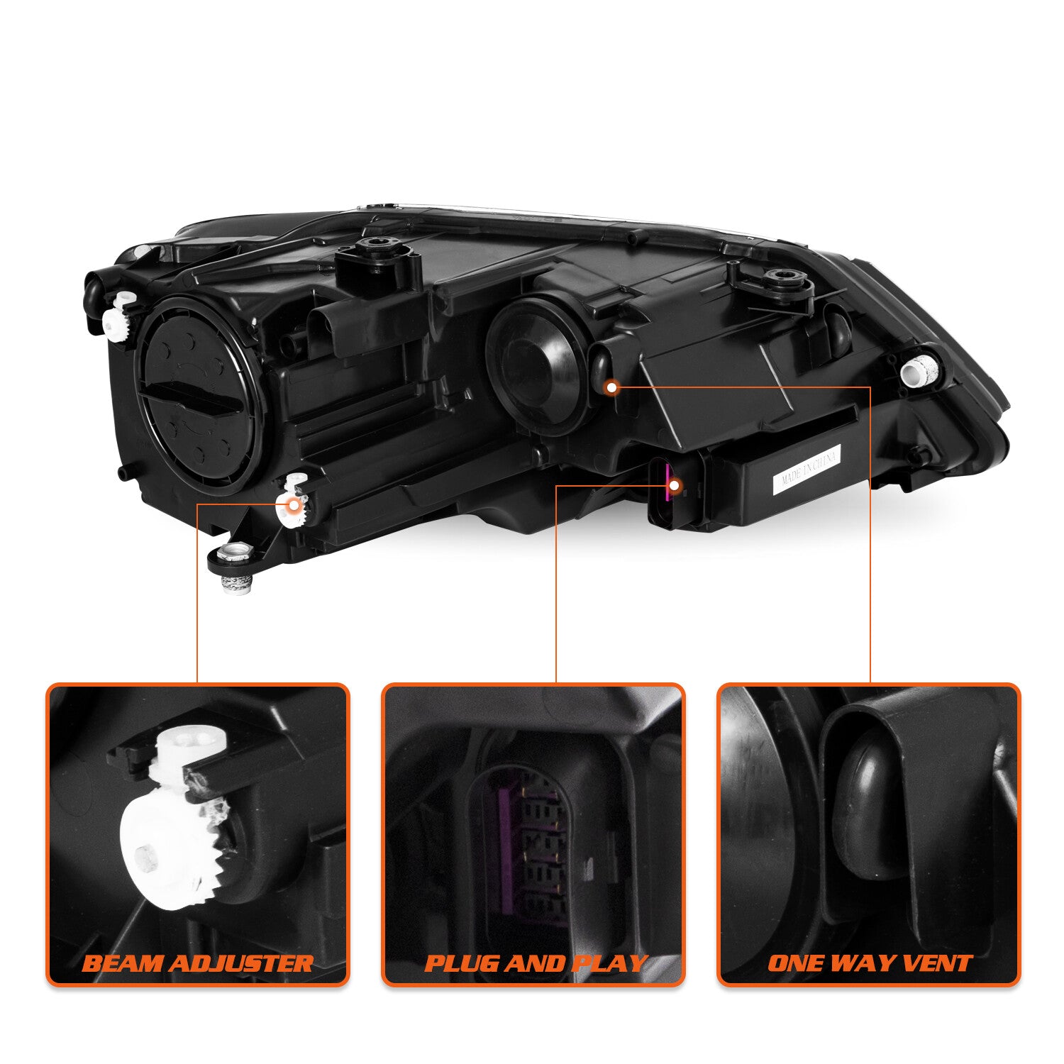 LH+RH w/Bulbs DRL Halogen Headlights Headlamp For 2011-2018 Volkswagen Jetta MK6