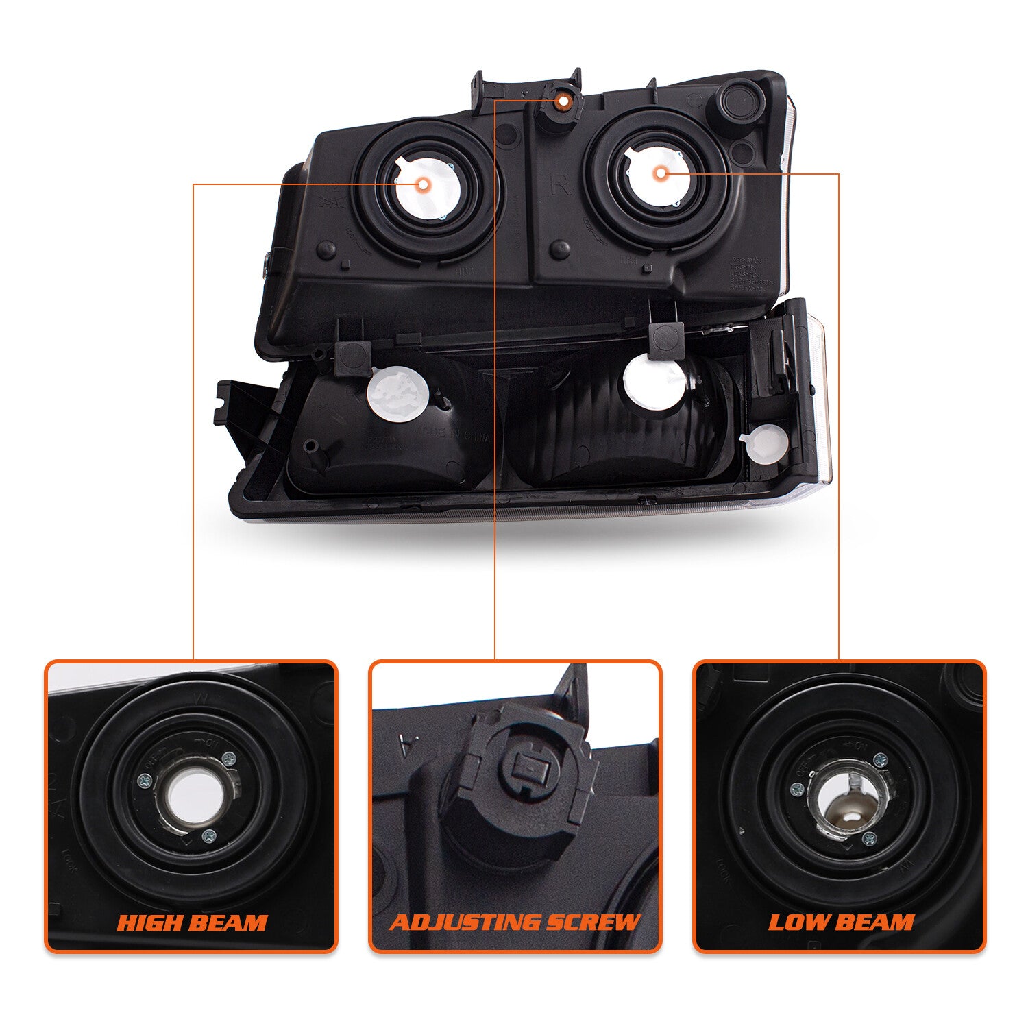 4pcs Headlights & Bumper Lamps For 2003-2006 Chevy Silverado 2002-2006 Avalanche