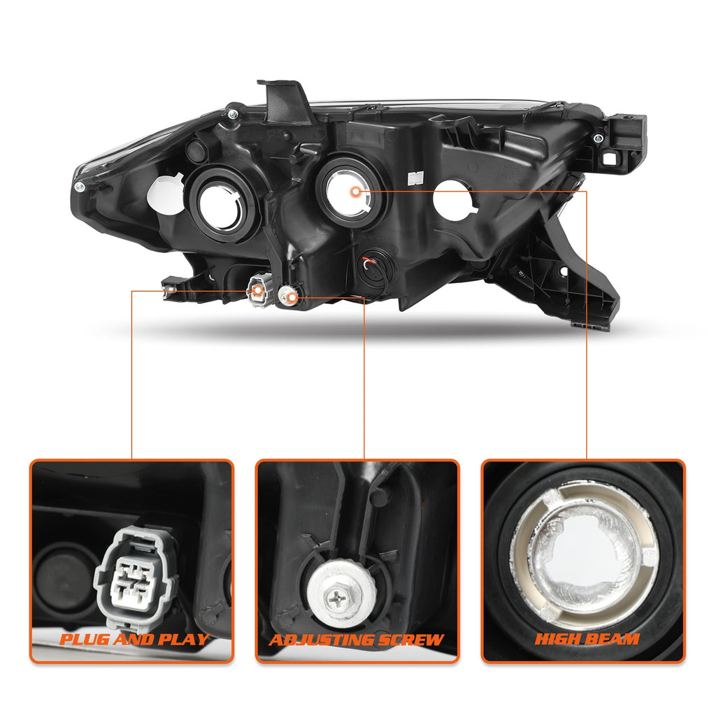 For 2016-2022 Toyota Tacoma w/ LED DRL Chrome Halogen Headlights Headlamps L+R