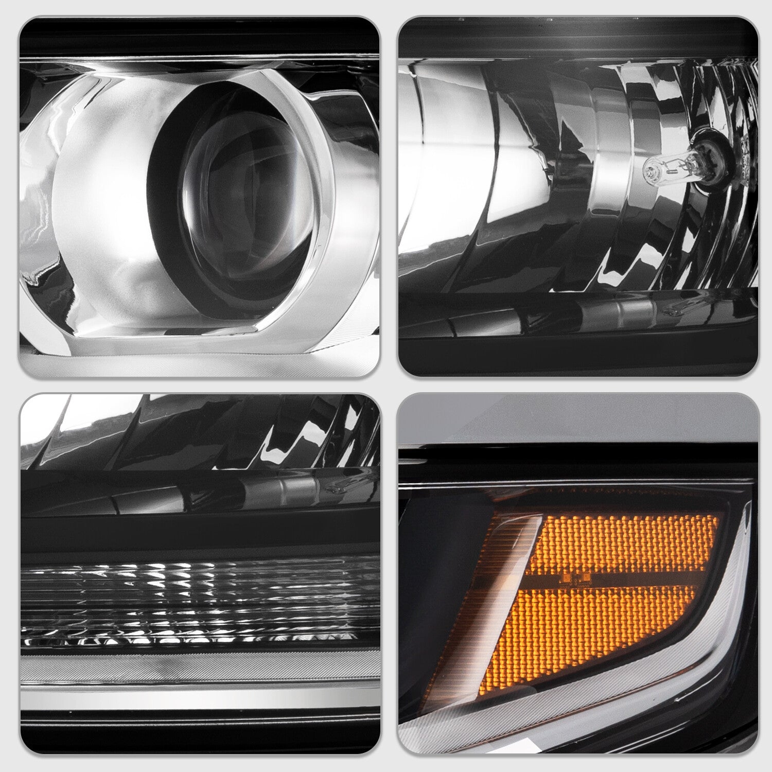 Projector Headlights w/LED DRL For 2015-2020 Chevy Tahoe Suburban Headlamps L&R