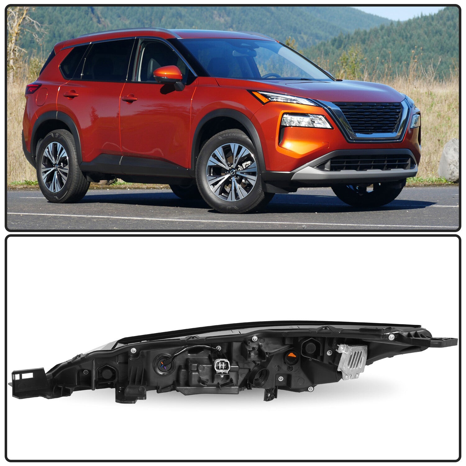 For 2021 2022 2023 Nissan Rogue LED DRL Daytime Running Light Upper Headlight