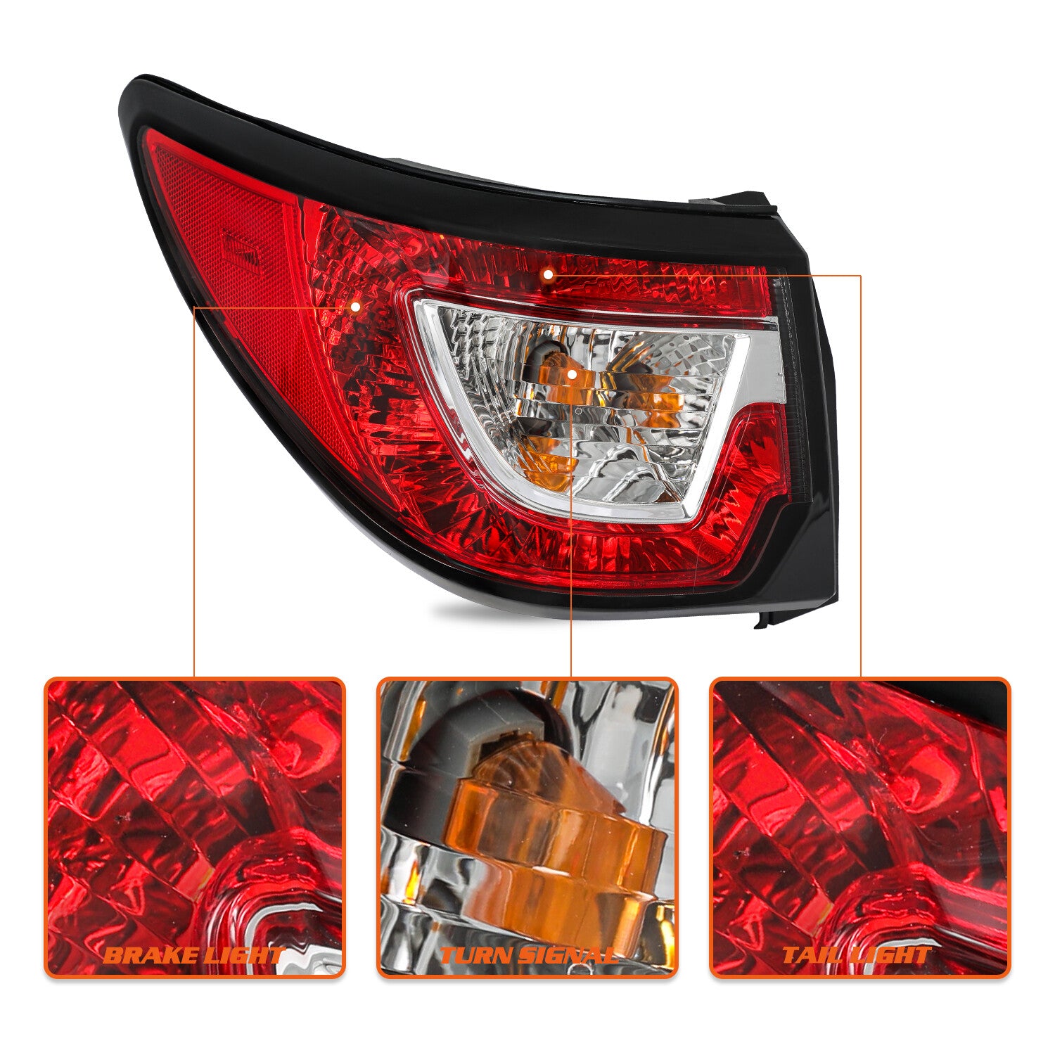 Tail Light For 2013-2017 Chevy Traverse Tail Lamp Rear Outer Driver Side w/ Bulb