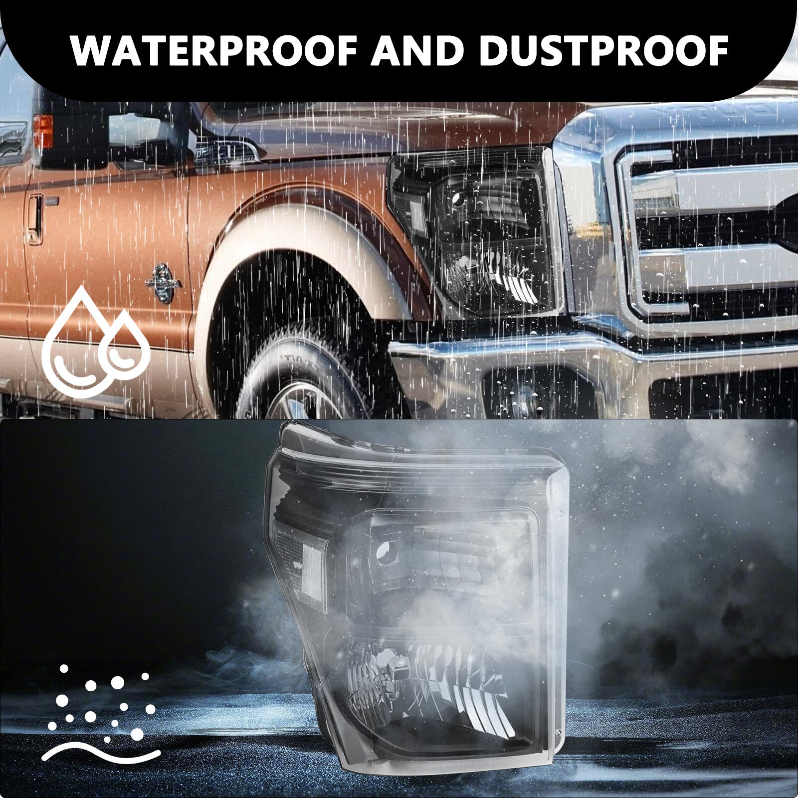 For 2011-2016 Ford F250 F350 F450 F550 Super Duty Headlights lamps W/Bulb