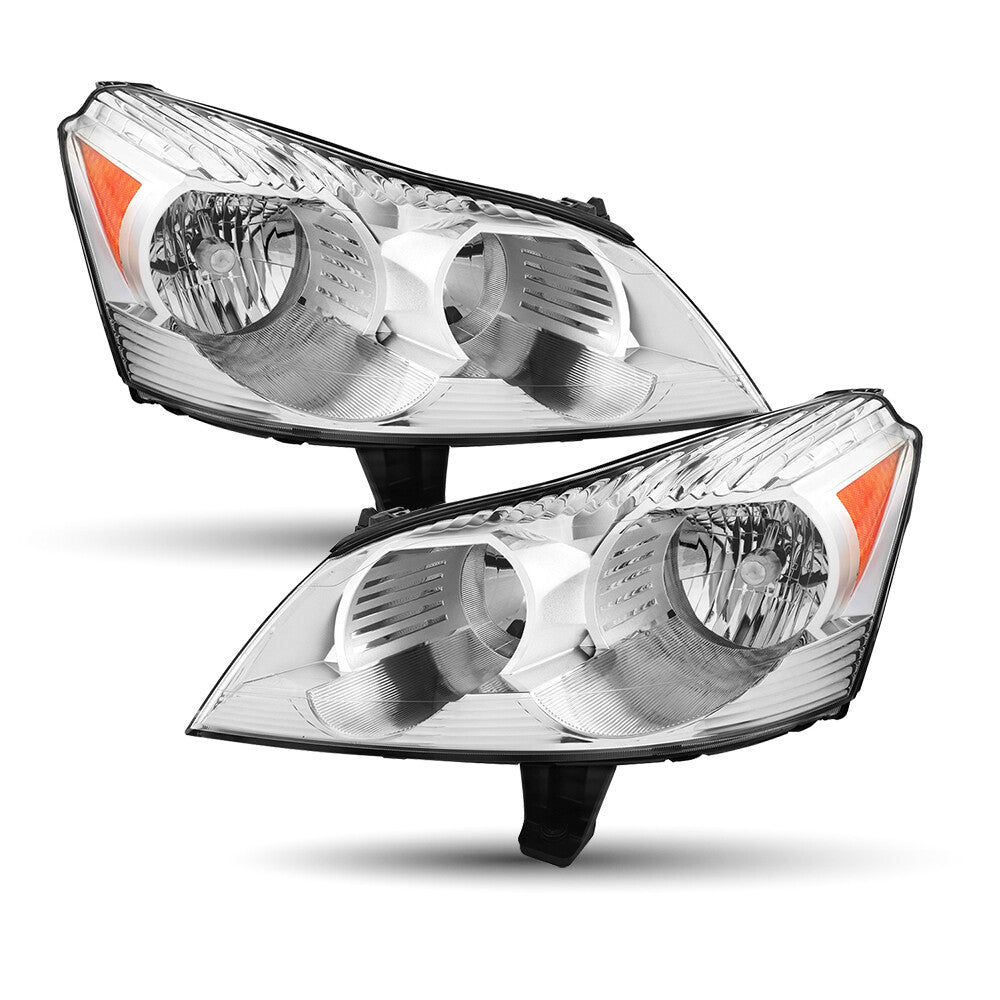 for 2009-2012 Chevy Traverse LS LT Chrome Headlights Headlamps L+R w/ Bulb 09-12