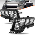 For 2007-2010 Ford Edge Black Headlights Headlamps Pair Left+Right(For:2010Edge)