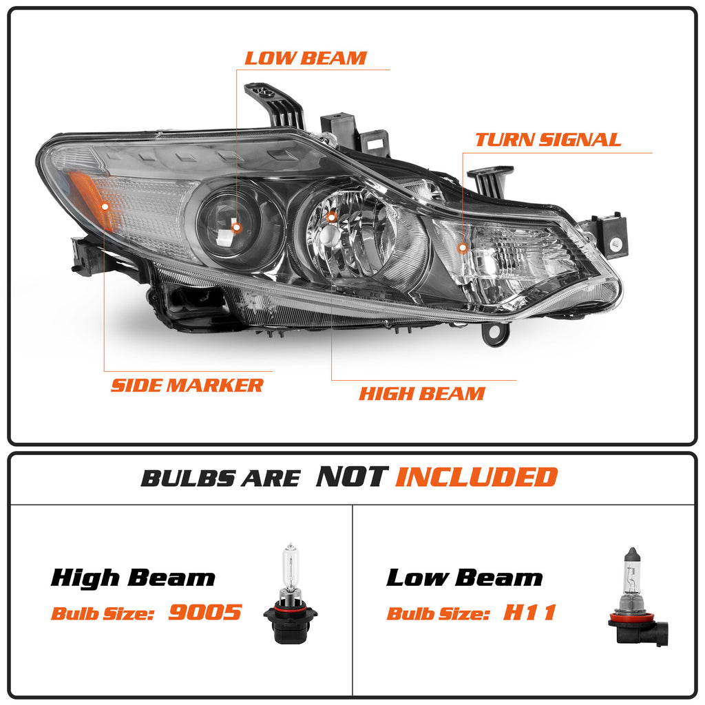 For 09-14 Nissan Murano Halogen Right Passenger Side Headlight Assembly Headlamp