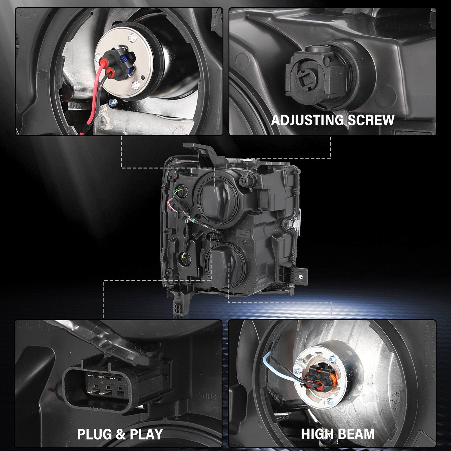 Headlights For 2015-2019 Chevy Silverado 2500 3500HD Headlamps Assembly Sets