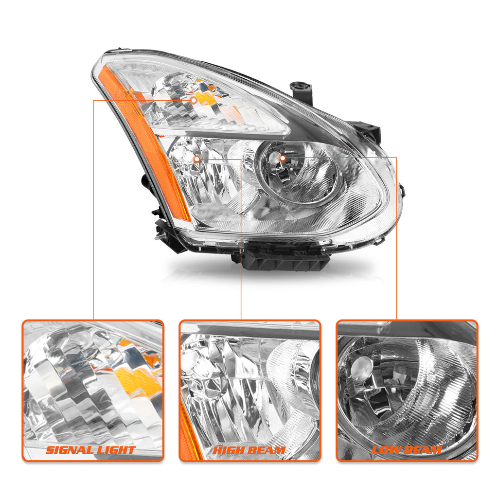 For 2008 2009 2010 2011 2012 2013 Nissan Rogue Halogen Passenger Headlight Lamp