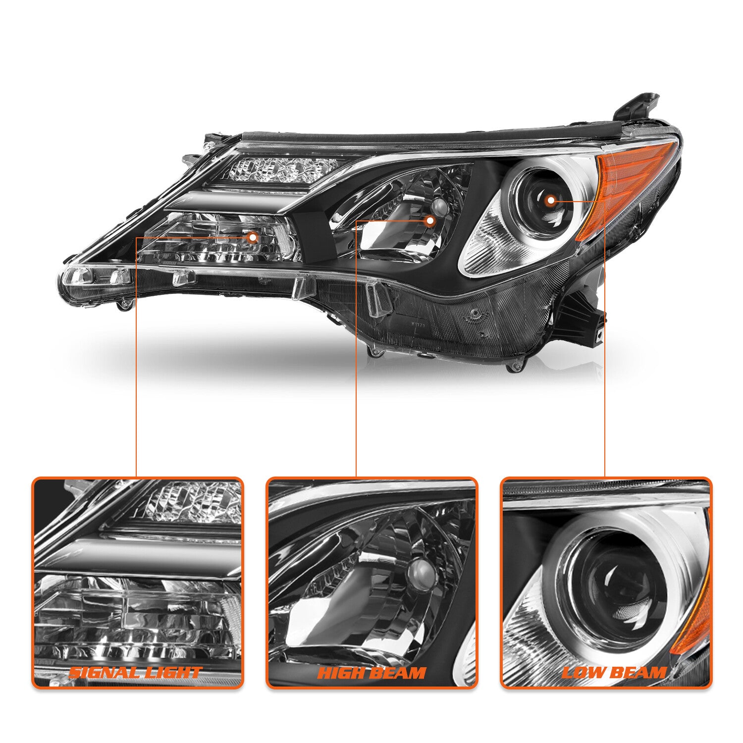 For 2013 2014 2015 Toyota RAV4 RAV-4 Headlight Headlamp Left Driver Side 13-15