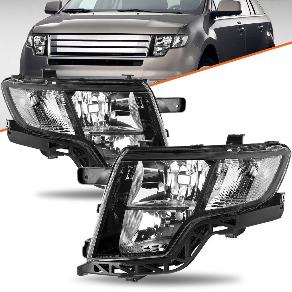 For 2007 2008 2009 2010 Ford Edge SE SEL Headlights Assembly Headlamps Pair
