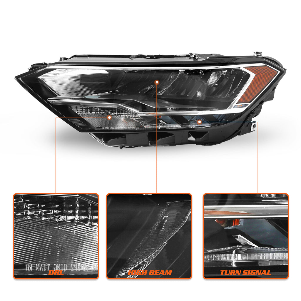 For 2019-2023 Volkswagen Jetta Non-Projector LED Headlights Assembly Right&Left