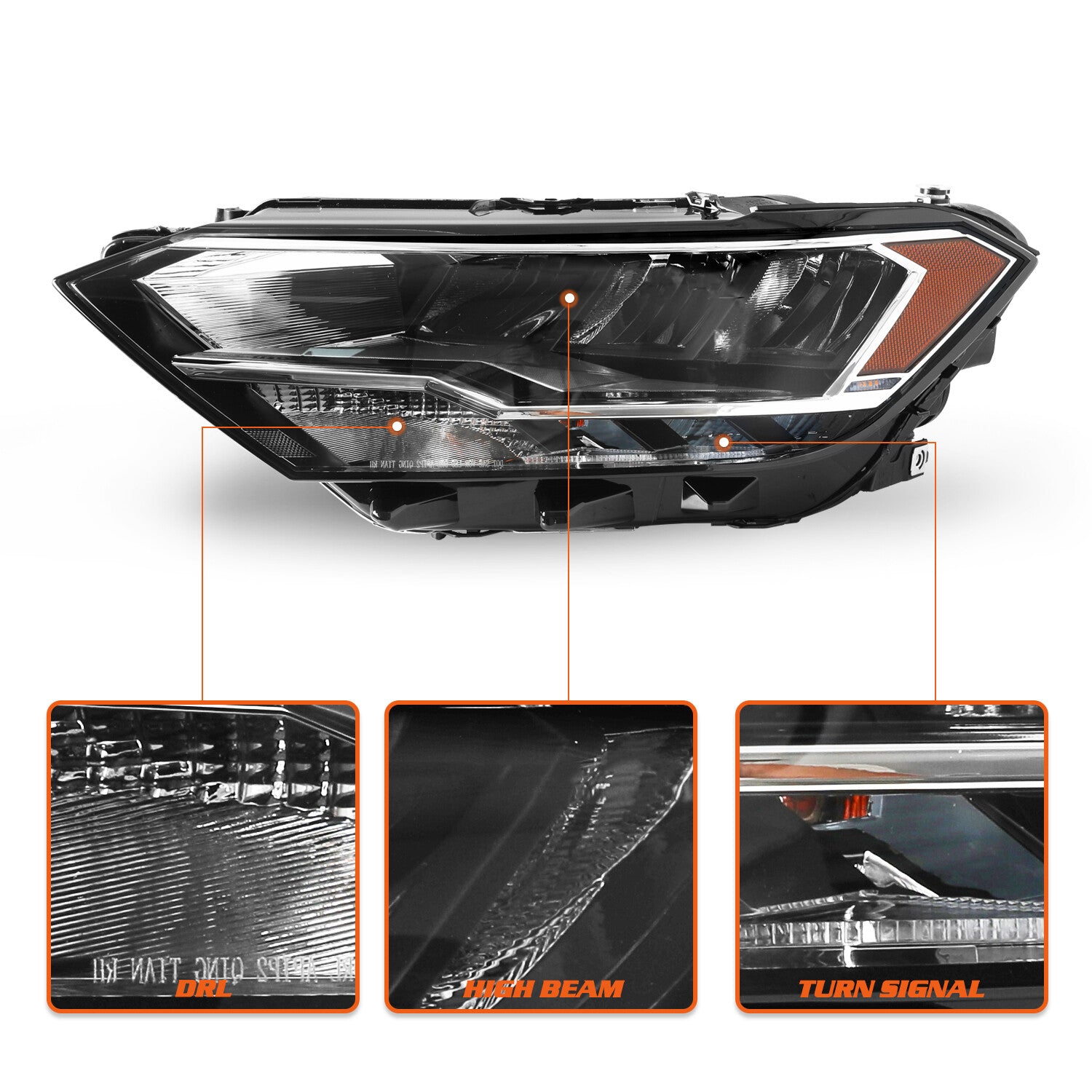 For 2019-2023 Volkswagen Jetta Non-Projector LED Headlights Assembly Right&Left