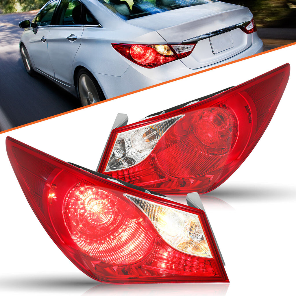 Tail Lights For 2011-2014 Hyundai Sonata Right Left Outer Side Mounted Halogen