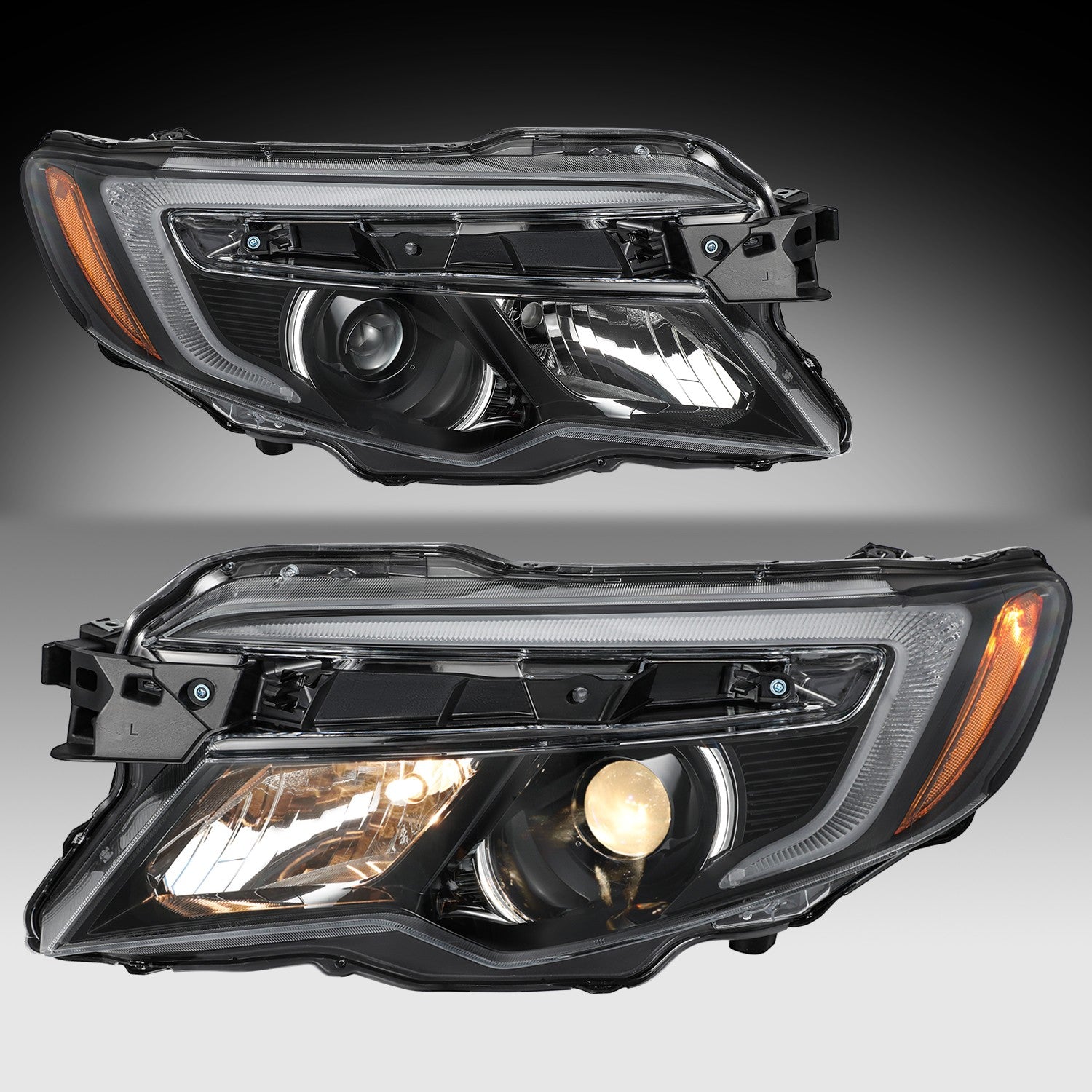 For 16-18 Honda Pilot LX/17-20 Ridgeline Halogen w/o LED DRL Headlights Pair