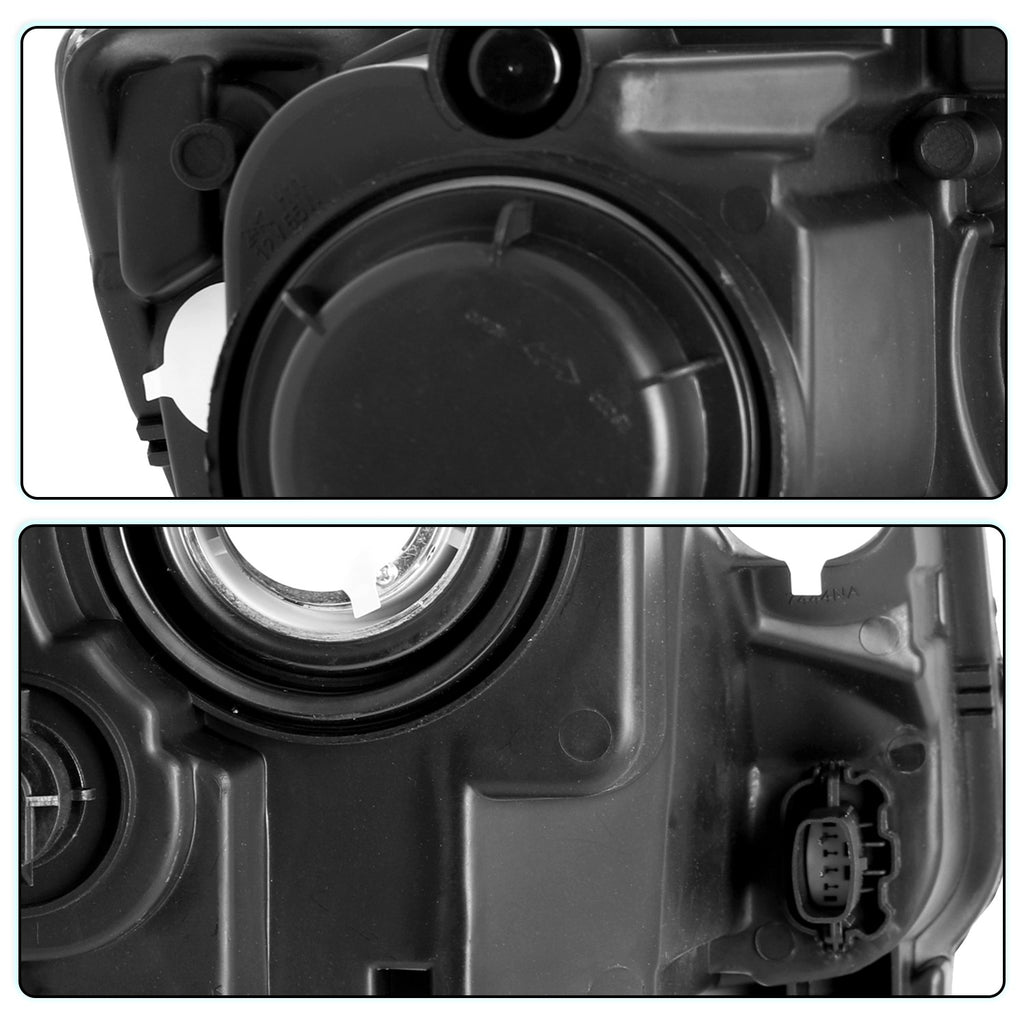 Black Headlamps For 2014-2016 JEEP Grand Cherokee Headlights Left+Right Pair
