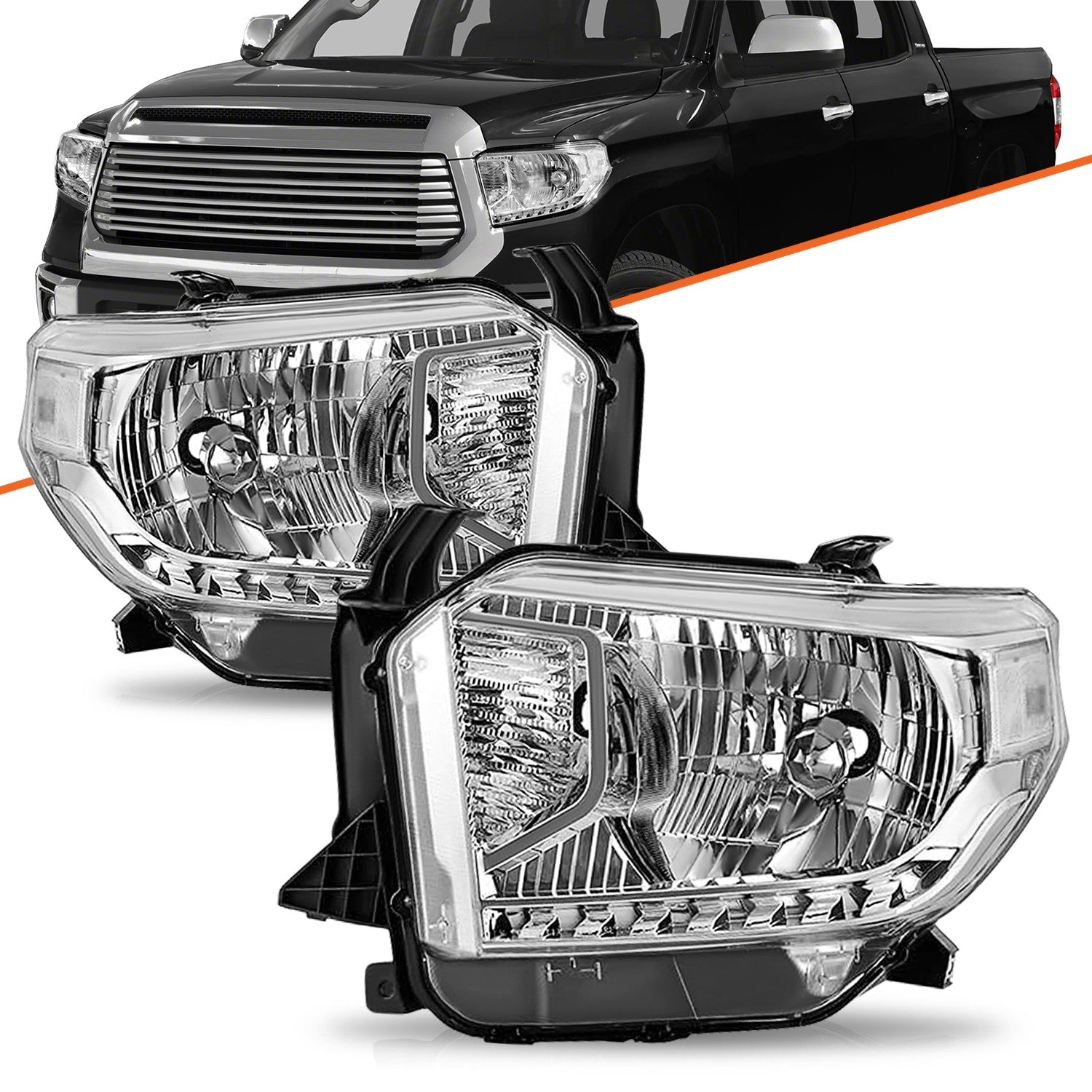 For 2014-2017 Toyota Tundra Headlight Pair With Level Adjuster 2Pc Set Headlamp