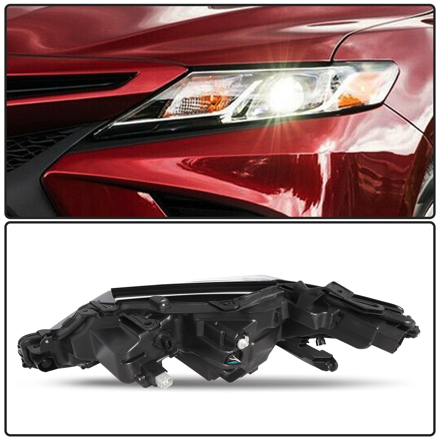 W / LED Projector Headlight for 2018-2023 Toyota Camry L LE SE 18-23 Headlamp