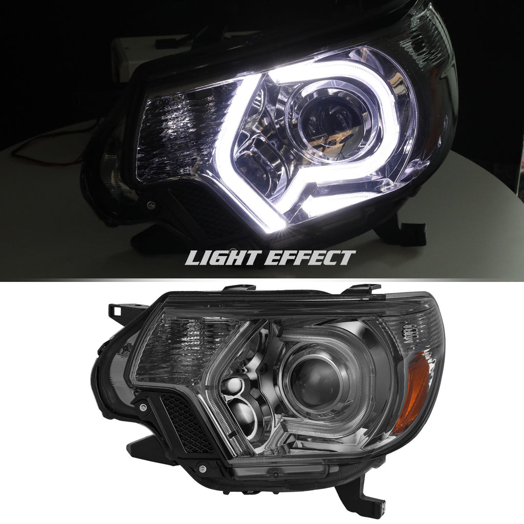 For 2012-2015 Toyota Tacoma LED DRL SMOKE Amber W/B Lamps Headlights Assembly