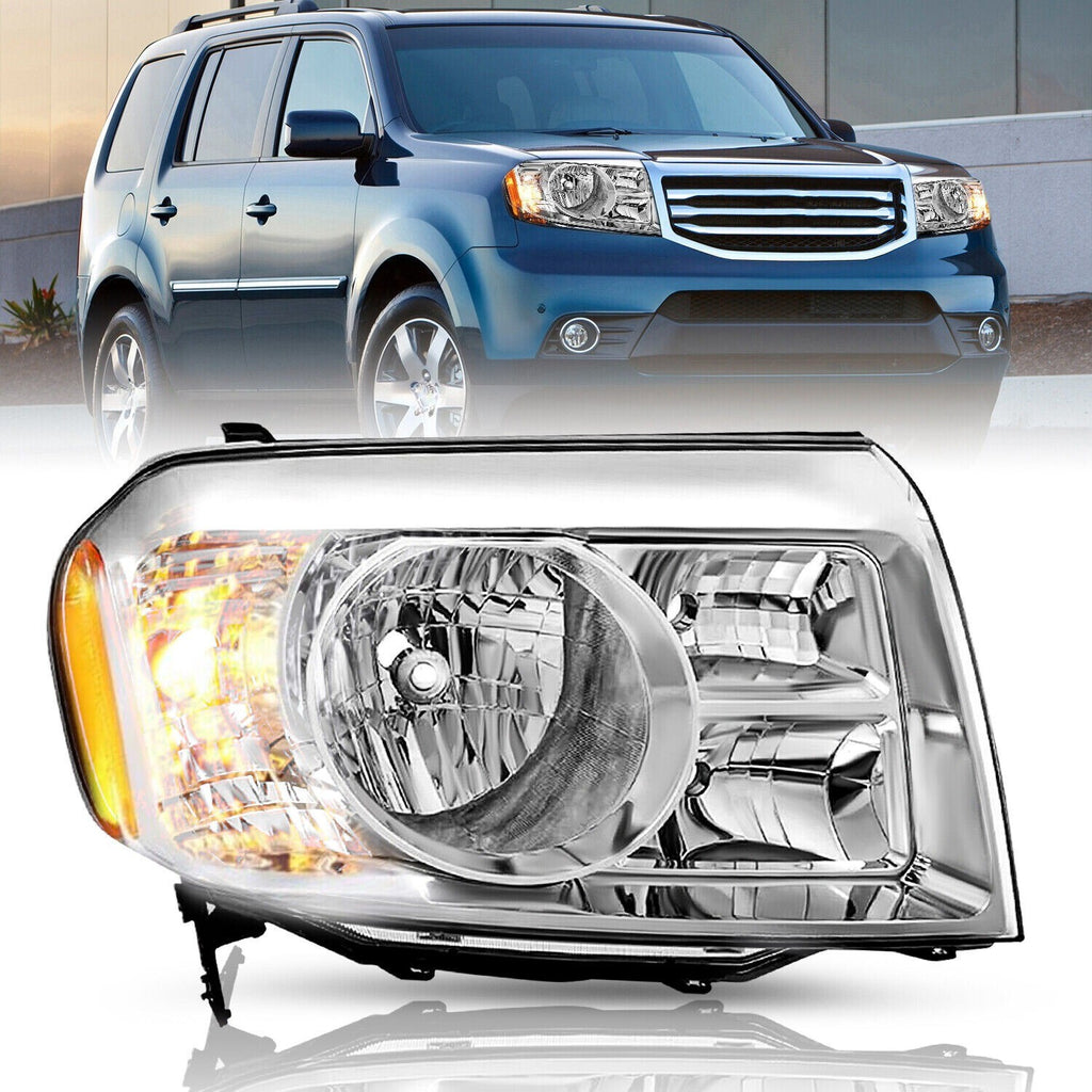 For 2009 2010 2011 Honda Pilot 4Dr Chrome Amber Right Passenger Side Headlight