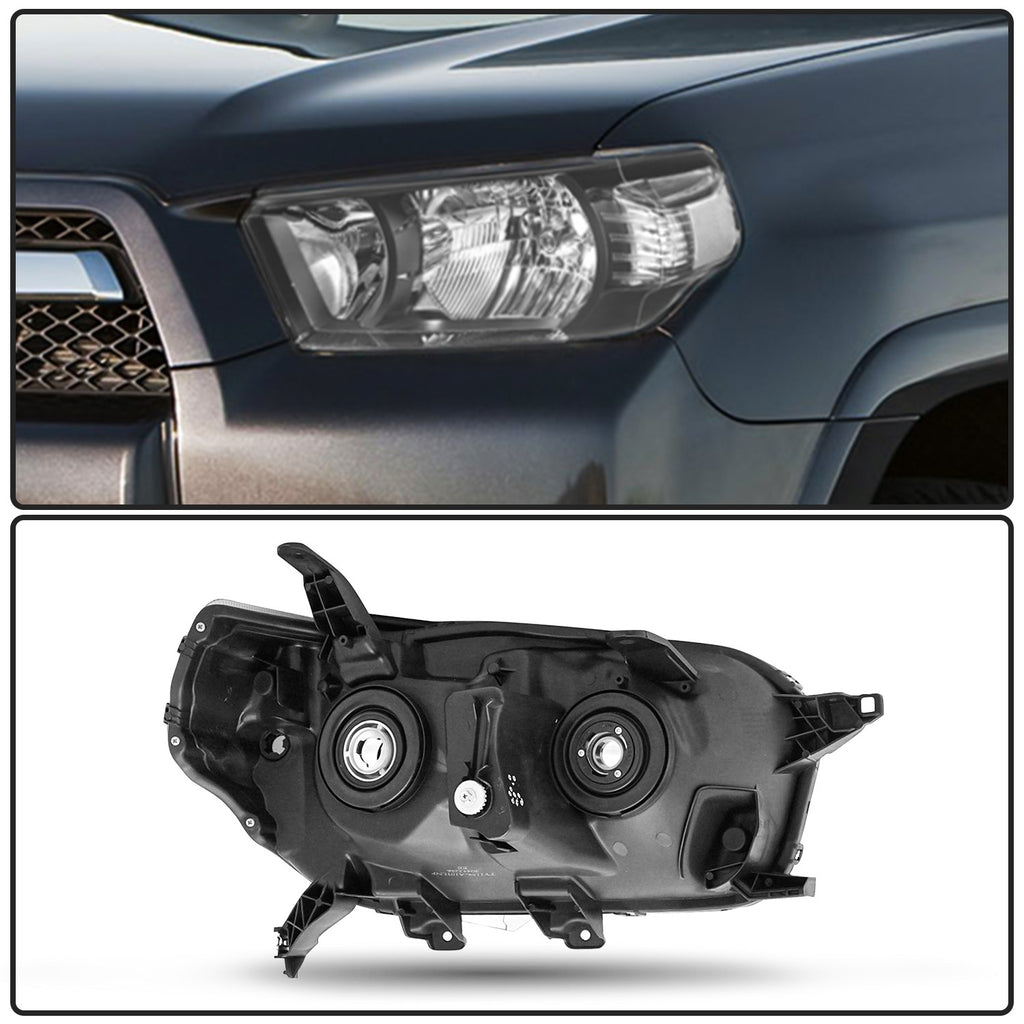 For 2010-2013 Toyota 4Runner Black Clear Corner Headlights Assembly Set W/bulbs