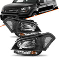 Kia Soul Black Headlights For 2010-2011 Headlamp Halogen Left+Right Side 10-11