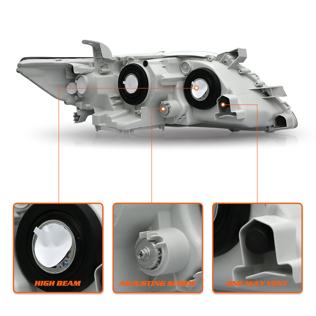 For 2007 2008 2009 Toyota Camry Headlight Set Chrome Headlamp Assembly Left Side