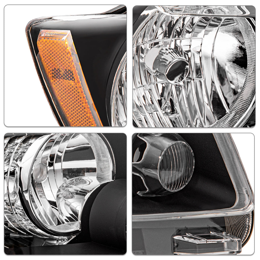 For 2011-2013 Jeep Grand Cherokee/11-17 Compass Headlights Halogen Pair w/Bulbs
