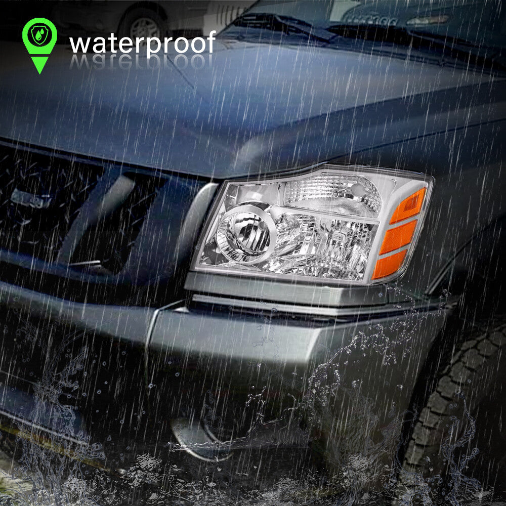 For 2004-2015 Nissan Titan/2004-2007 Armada Halogen Headlight Assembly Headlamps