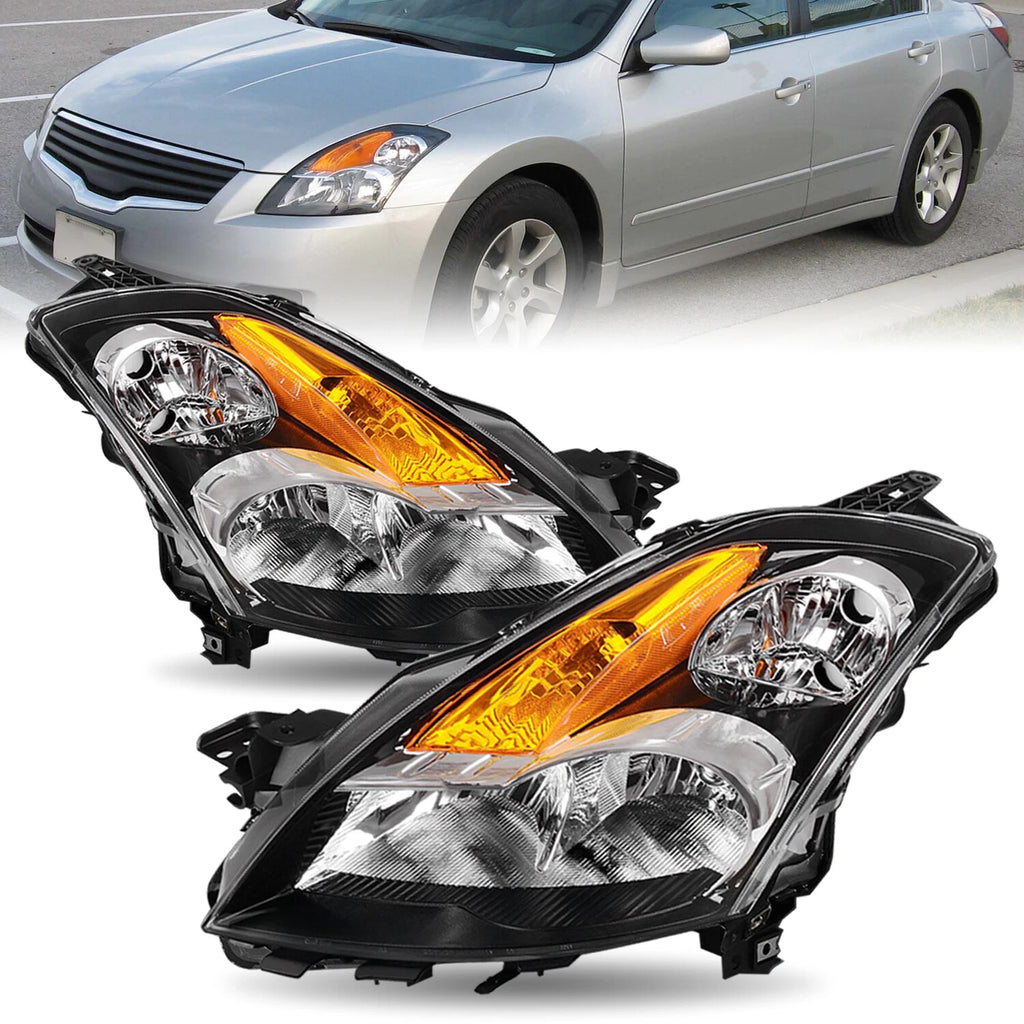 For 2007 2008 2009 Nissan Altima Sedan Halogen Headlights Assembly Headlamps L+R