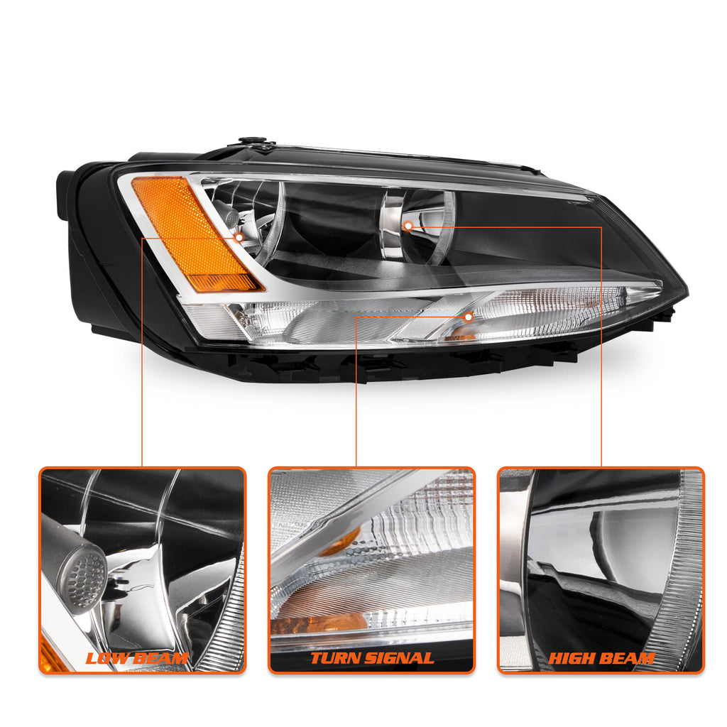 For 2011-2018 Volkswagen Jetta Headlamp Halogen Right Passenger side Headlight