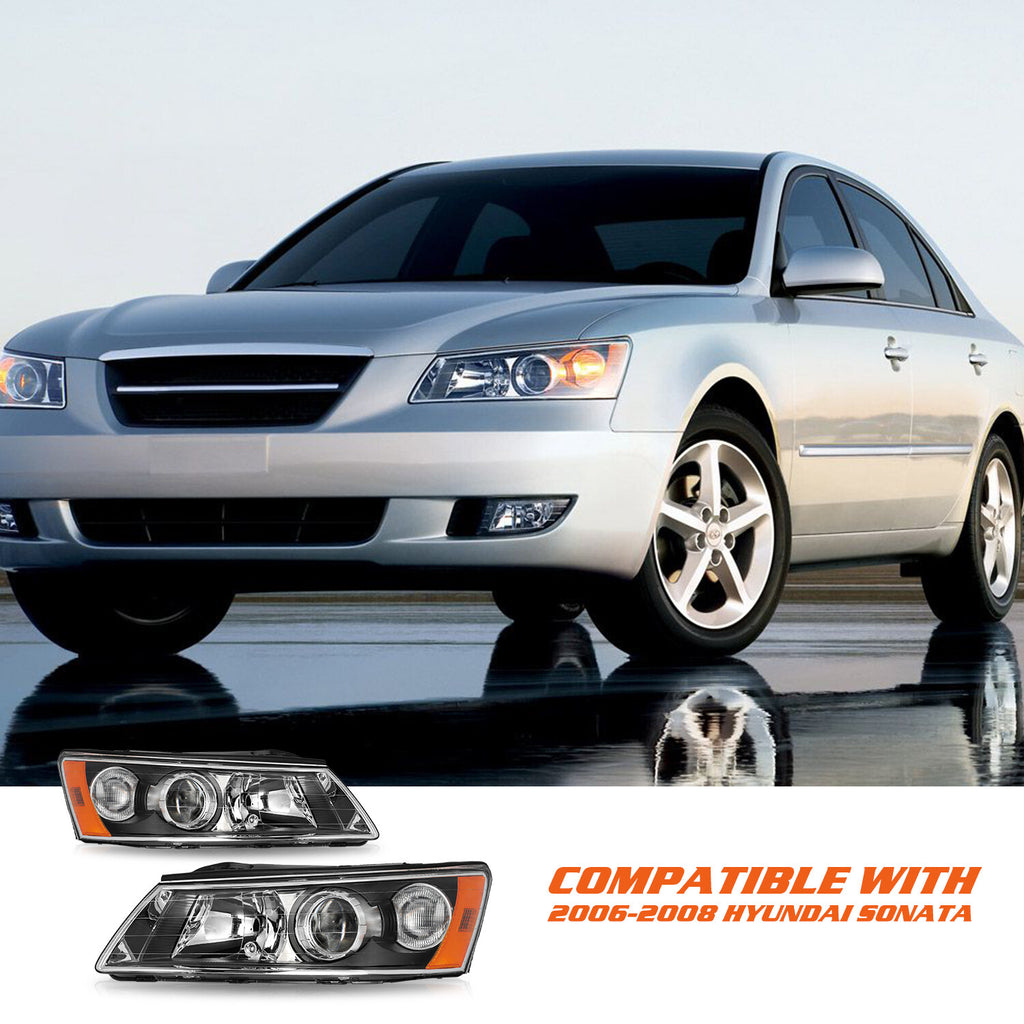 Headlight Assembly for 2006 2007 2008 Hyundai Sonata Left+Right side Headlamp OE