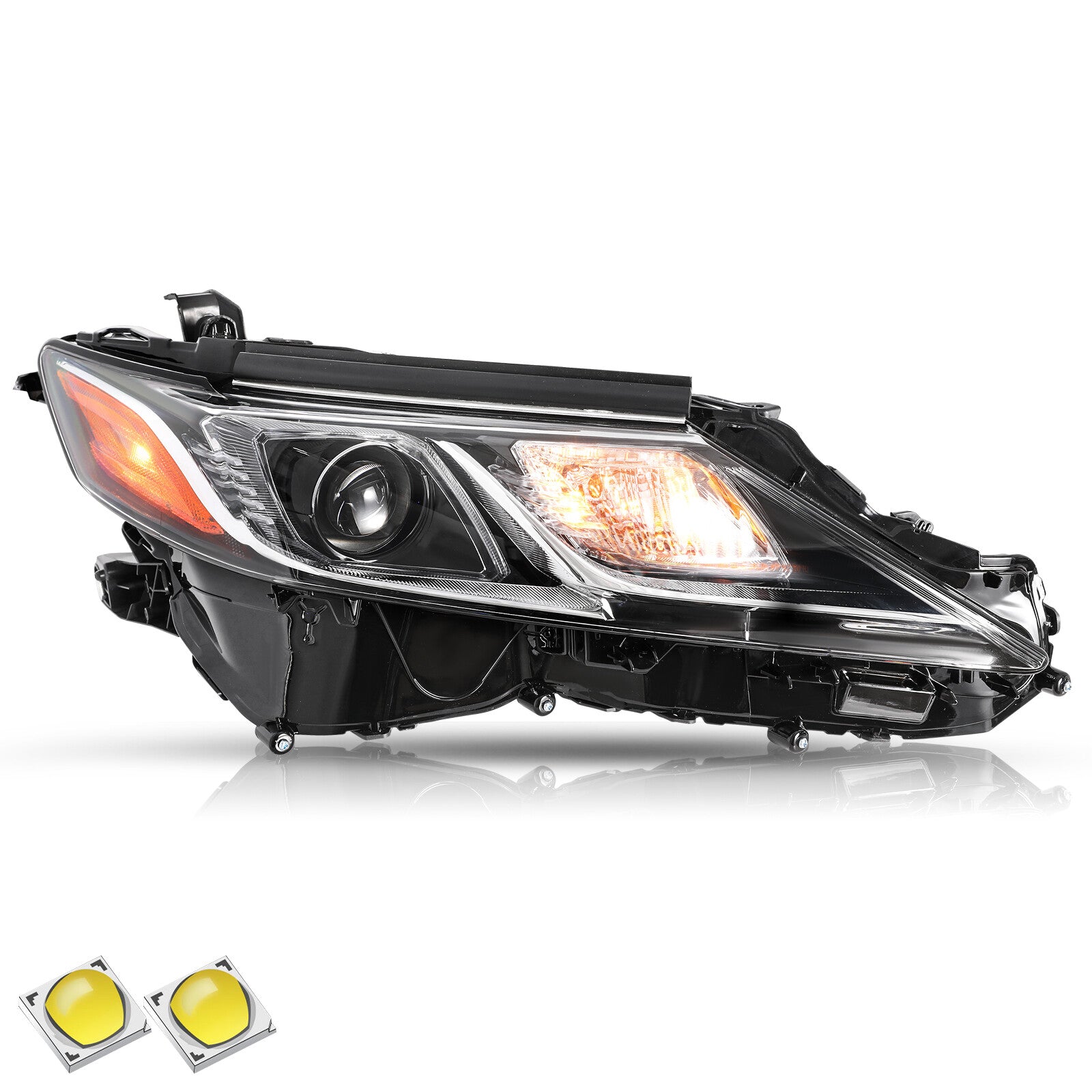 W / LED Projector Headlight for 2018-2023 Toyota Camry L LE SE 18-23 Headlamp