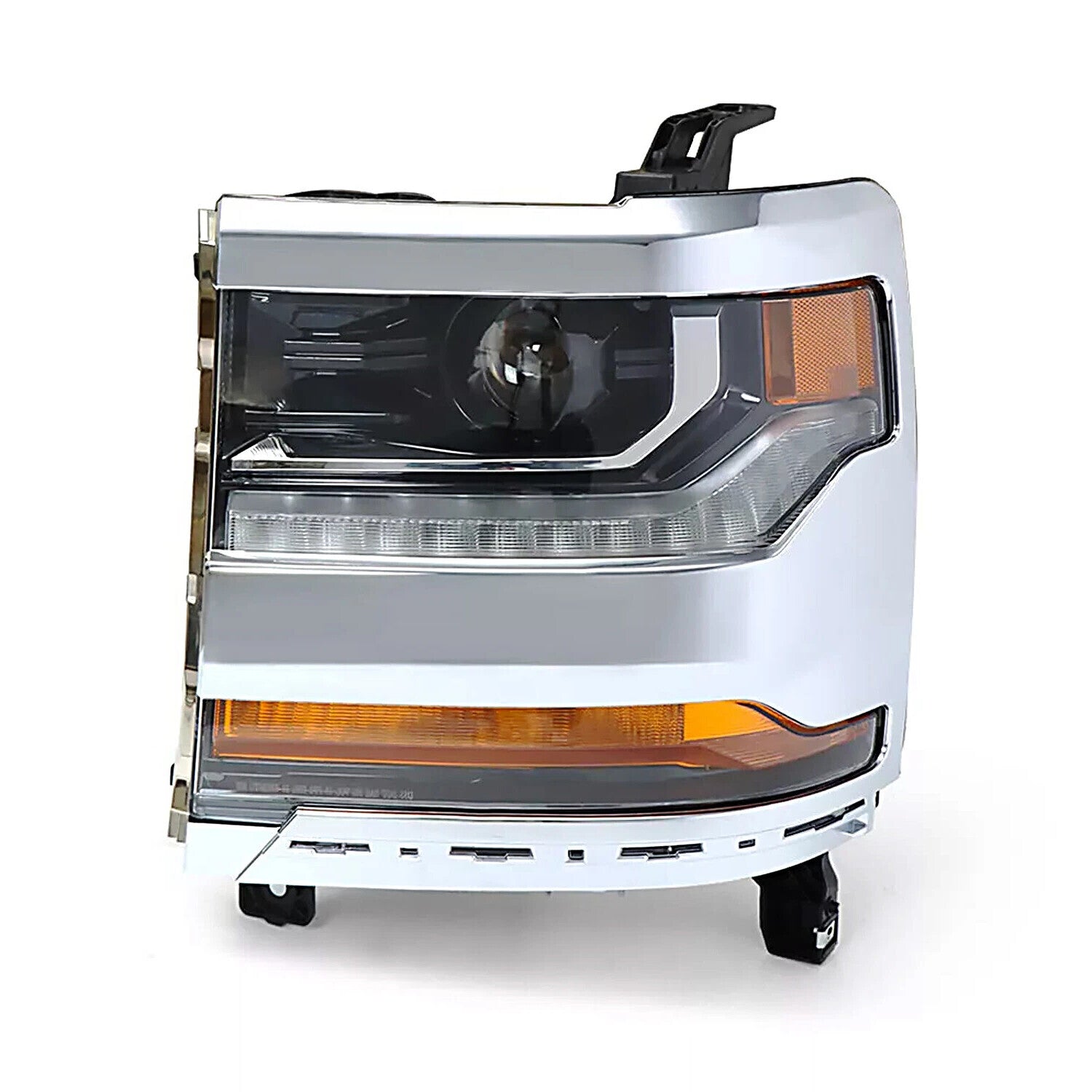 Chrome For 2016-2018 Chevy Silverado 1500 HID/Xenon Headlight Driver Side