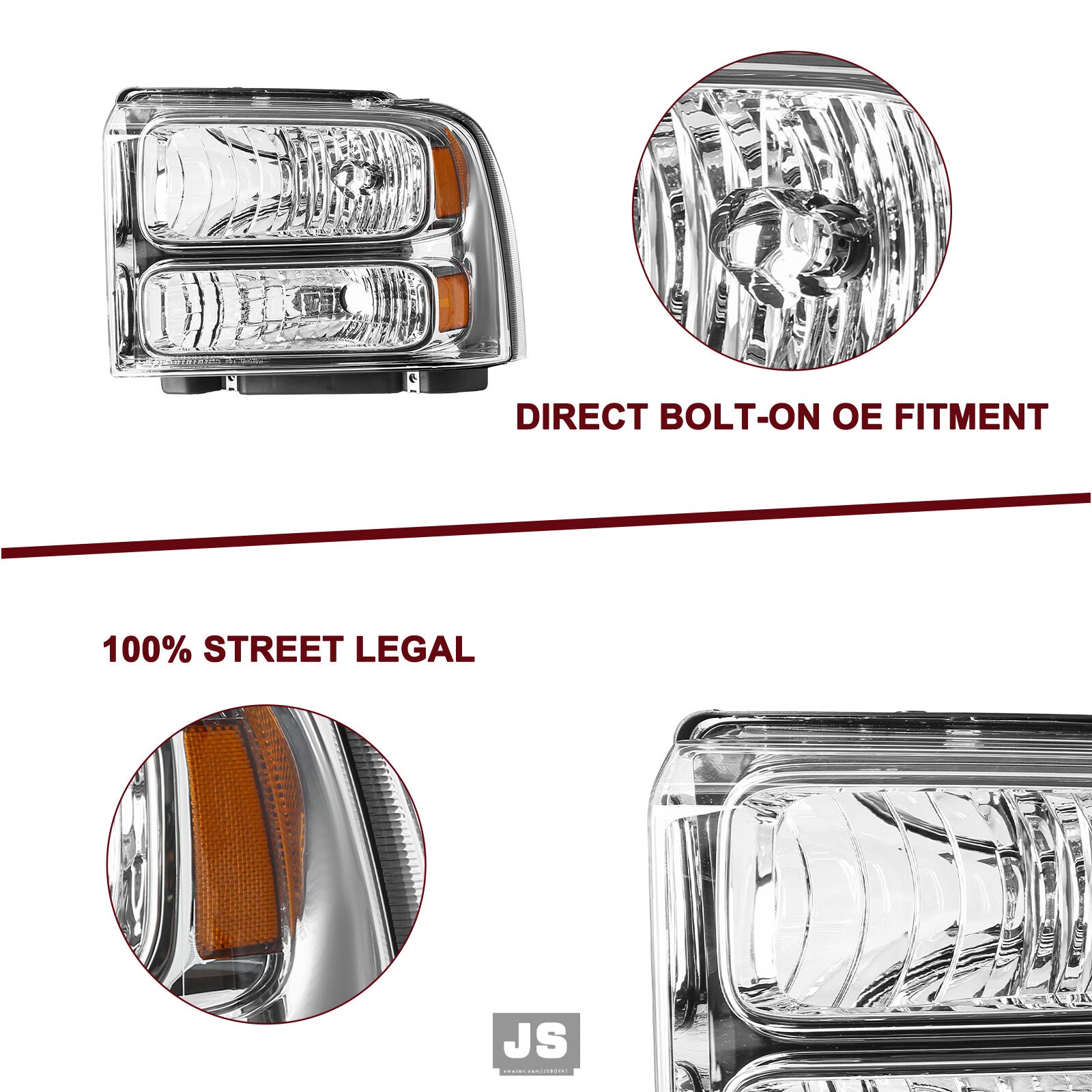 Fit 1999-2004 Ford F250 F350 Ford Super Duty Excursion Conversion Headlights