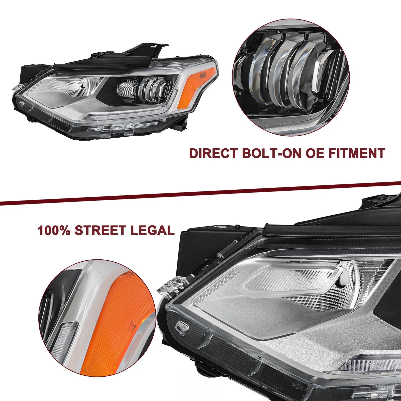 [FULL LED] For 2018-2021 Chevy Traverse Driver Side Headlight Assembly LH