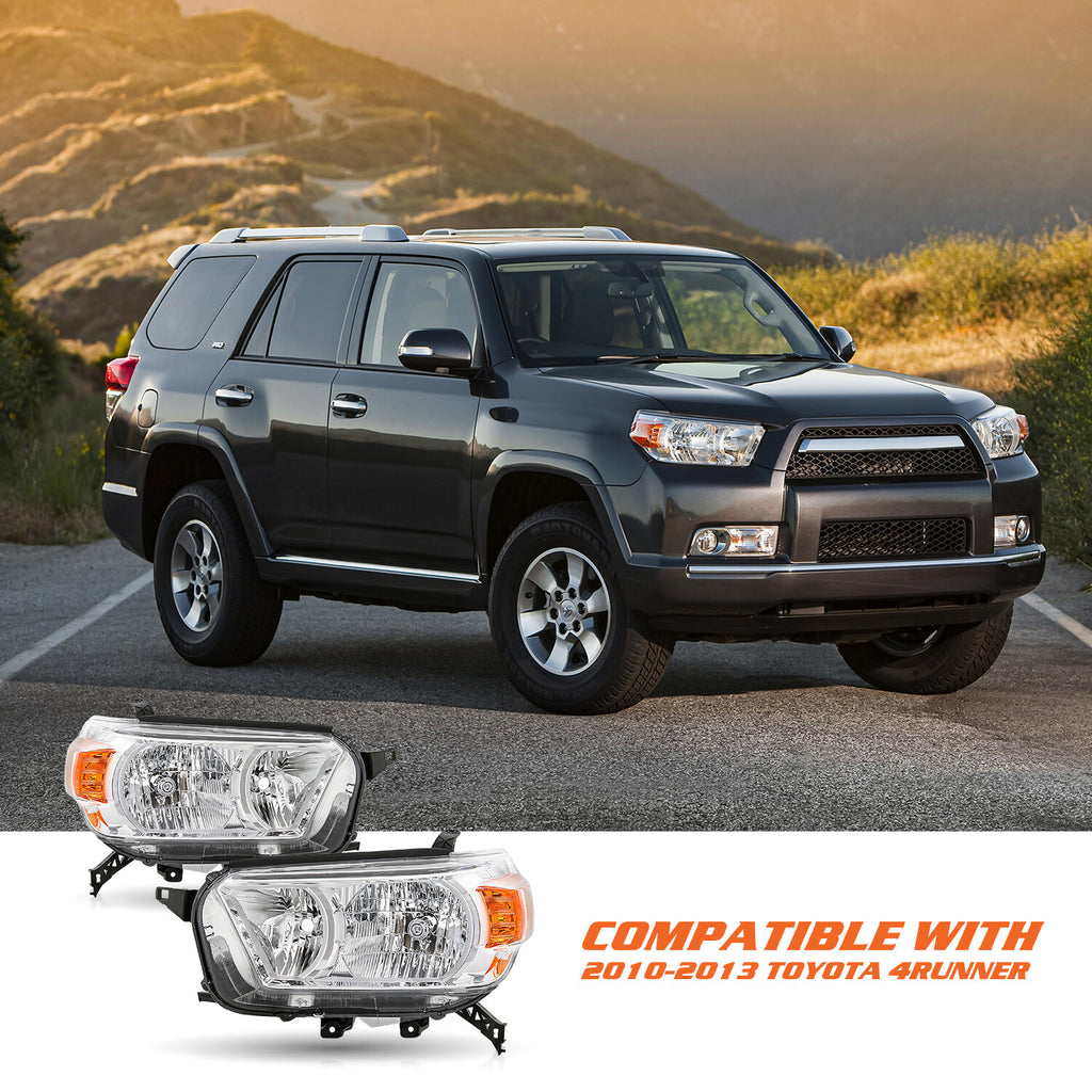 For 2010-2013 Toyota 4Runner Limited SR5 Model Amber Headlights Assembly Set