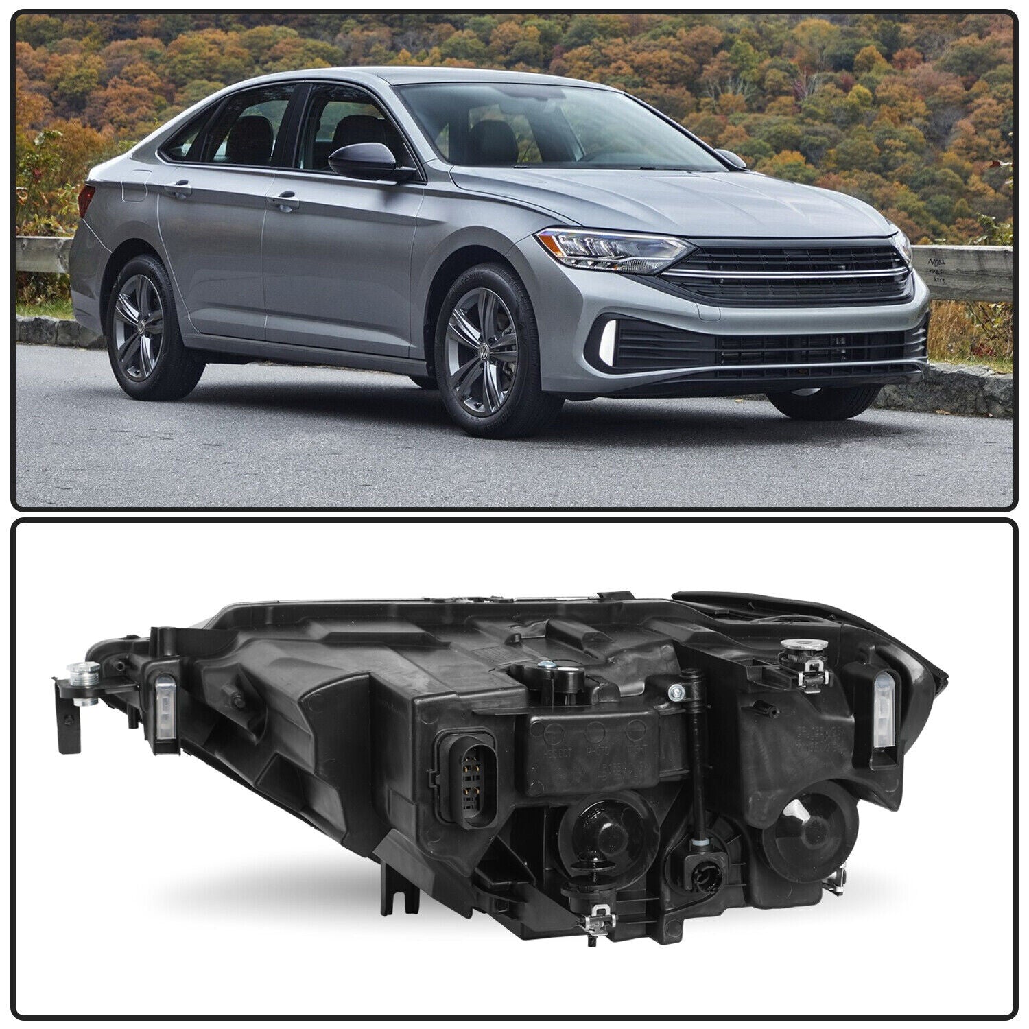 For 2019-2023 Volkswagen Jetta Non-Projector [FULL LED] Passenger Headlight RH