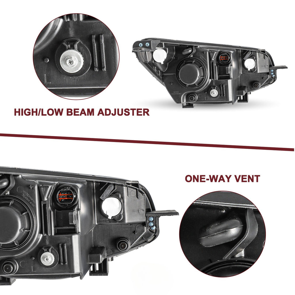 For 2014 2015 2016 2017 2018 2019 Kia Soul Black Clear Halogen Headlights Pair