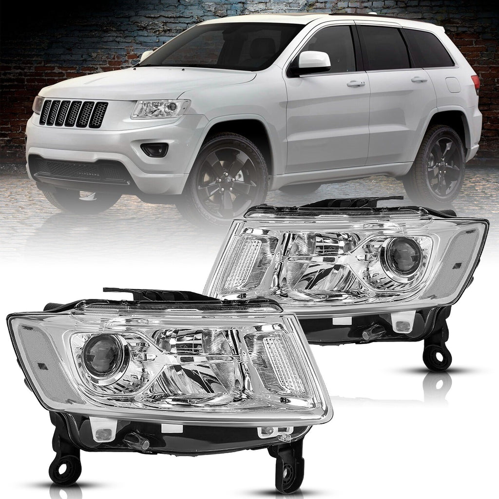 Chrome For 2014-2016 Jeep Grand Cherokee Projector Headlights Left+Right pairs