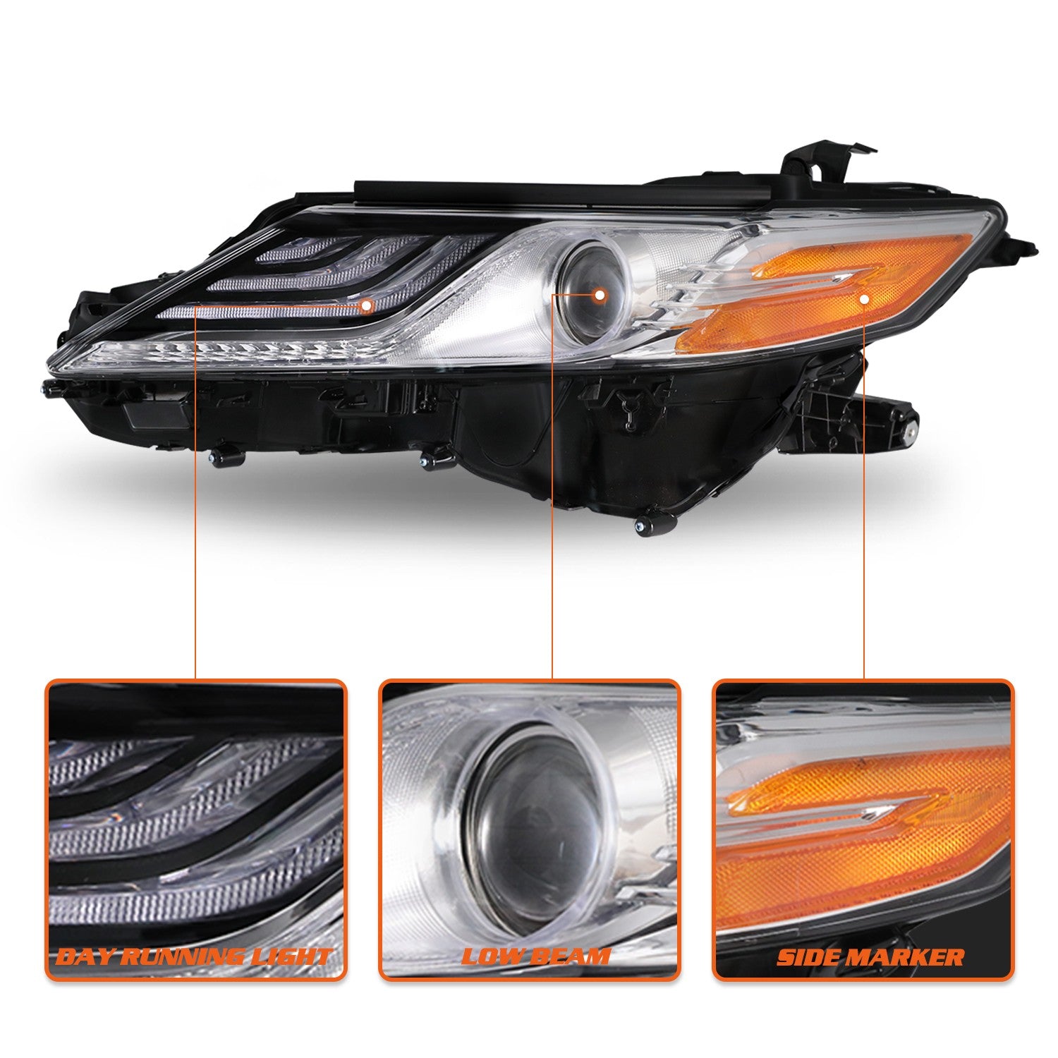 For 2018 2019 2020 Toyota Camry XLE XSE LED Headlights Assembly Driver Passenger