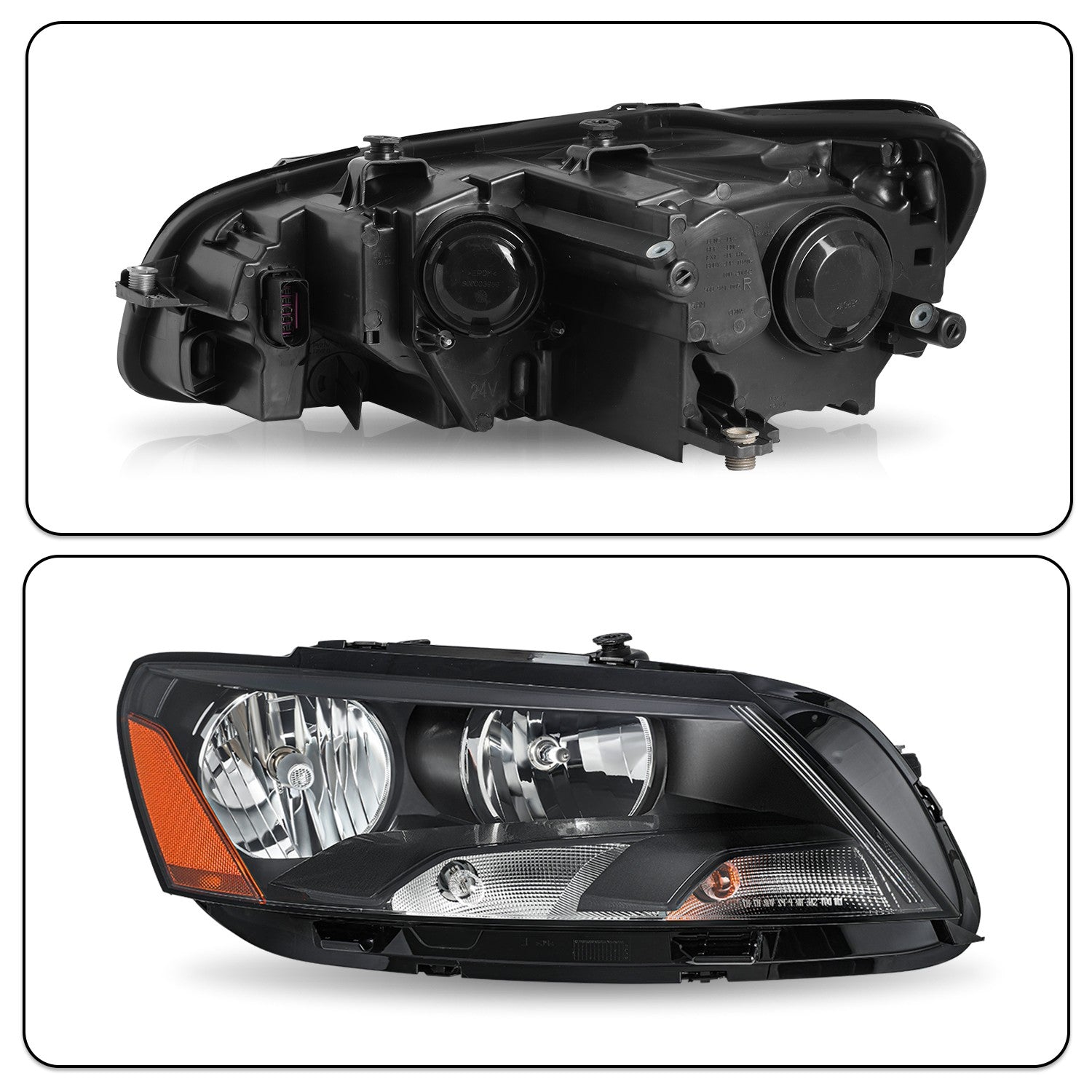 Bulb+Black Housing For 2012-2015 Volkswagen Passat New Headlights Assembly LH+RH