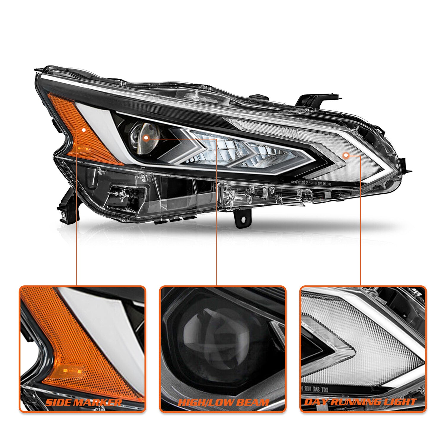For 2019-2022 Nissan Altima Full LED Right Passenger Side Headlight Headlamp