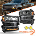 Full LED Headlights For 2019-2021 Chevy Silverado 1500 Headlamps Left & Right