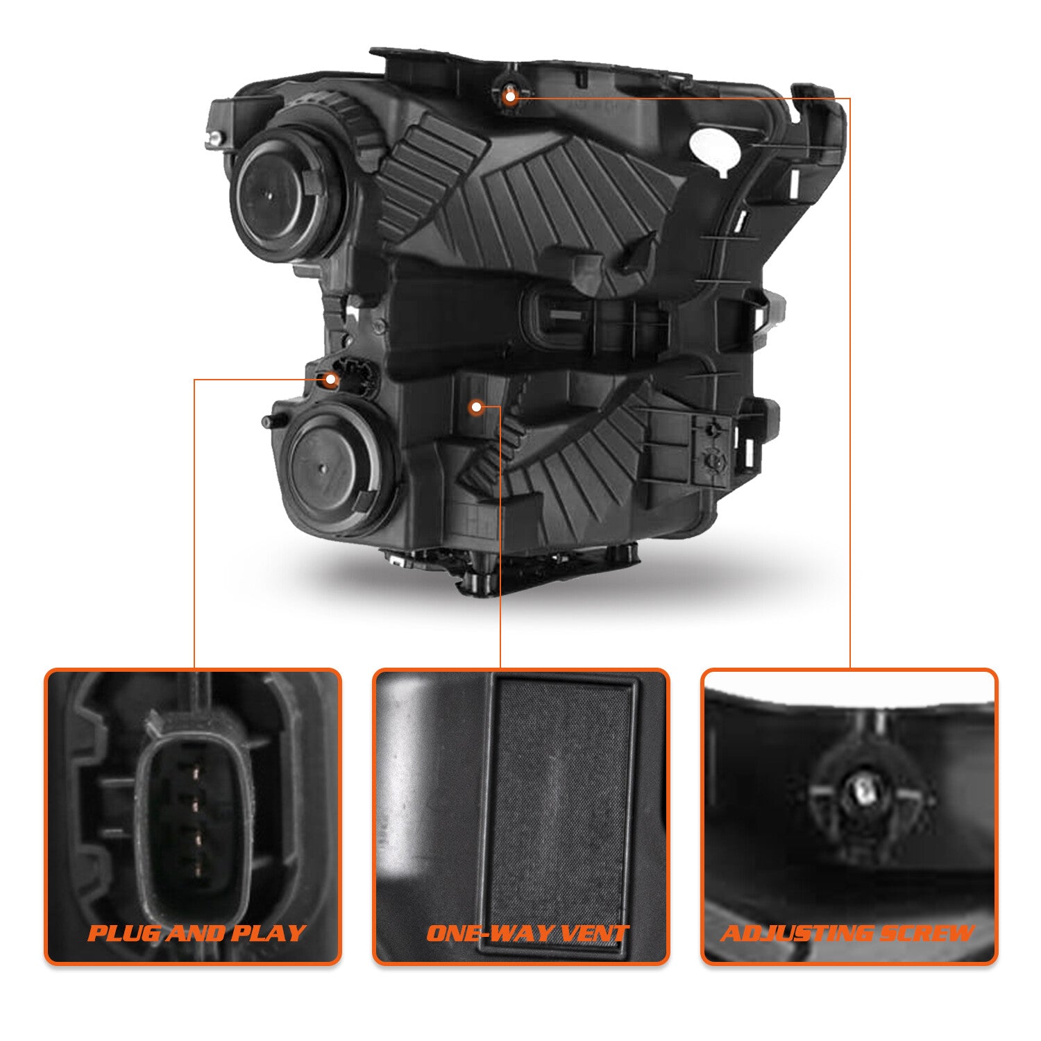 For 2015-2017 Ford F-150 Passenger Right Side Halogen Headlight Headlamp RH