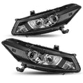 For 2008-2012 Honda Accord Coupe Halogen Projector Black Headlights Pair