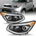 For 2014 2015 2016 Kia Soul Projector Halogen Headlights Assembly Pair 14-16